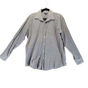 Murano Shirt Mens Size Large Black & White Checkered Button-Up Long Sleeve